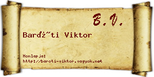 Baróti Viktor névjegykártya